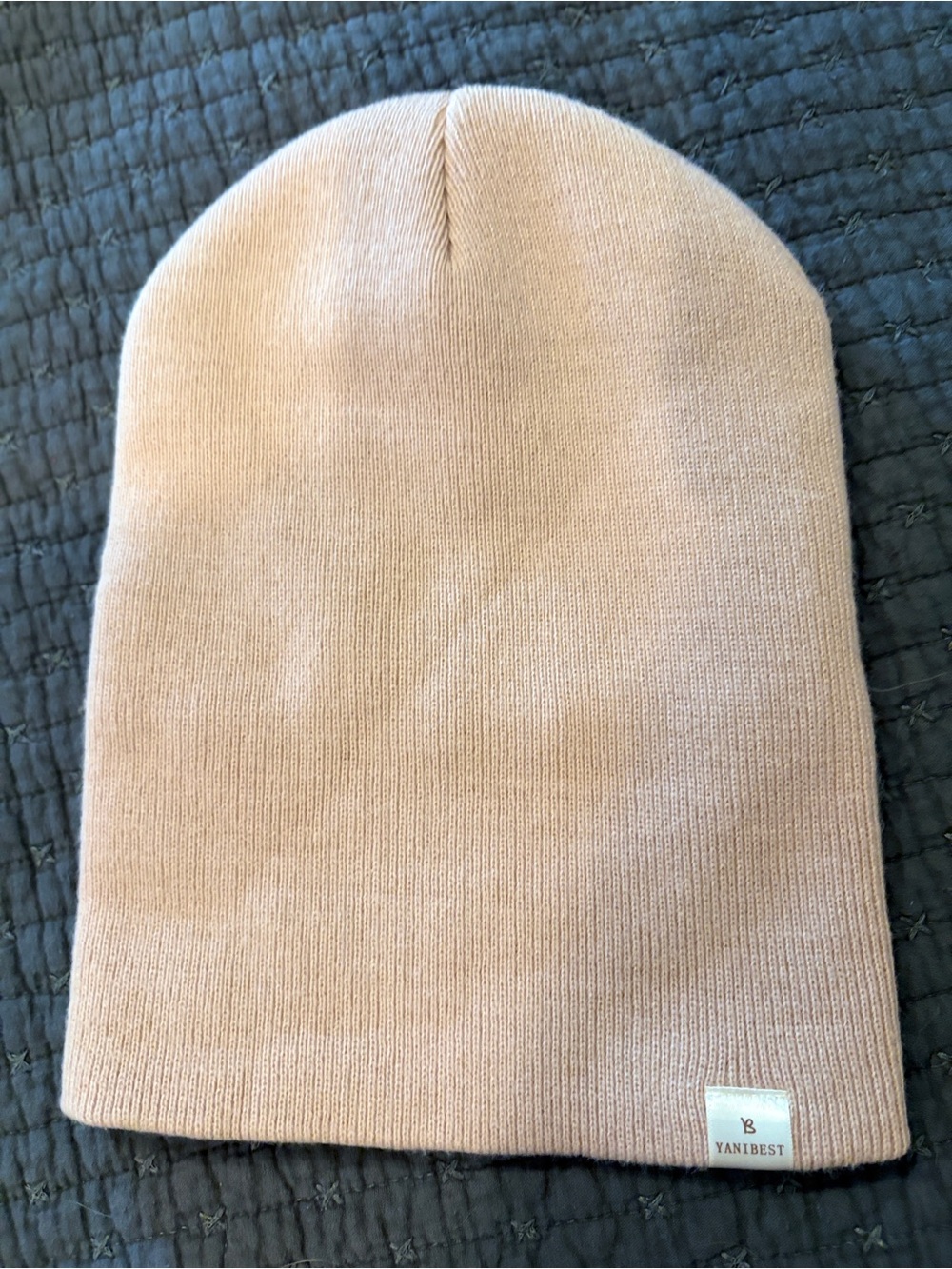 Women's Knit Beanie Hat in Light Blush